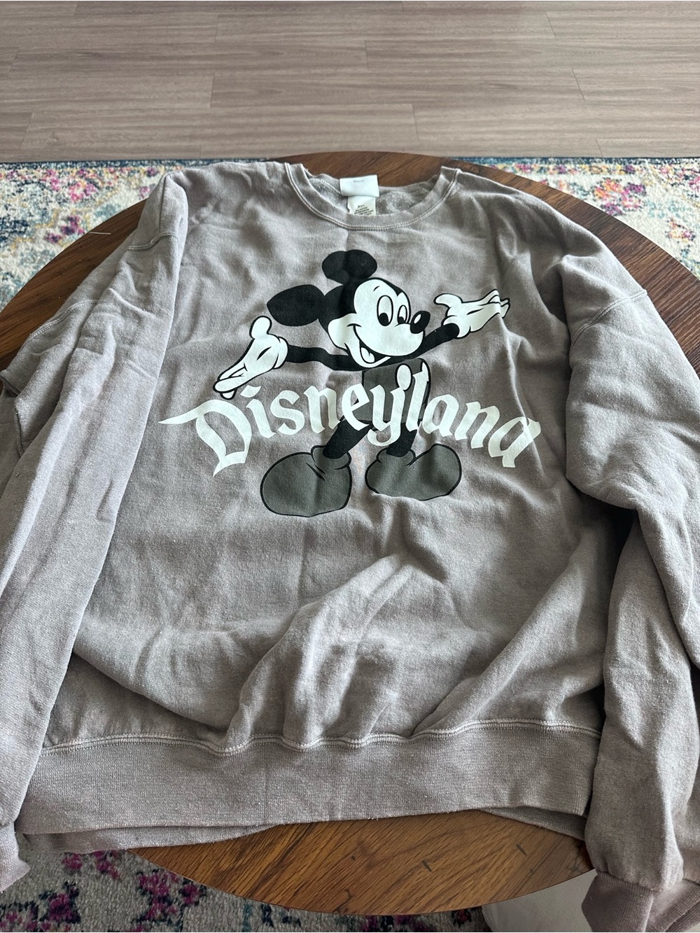 Disney Taupe Grey Mickey Disneyland Crewneck Sweatshirt